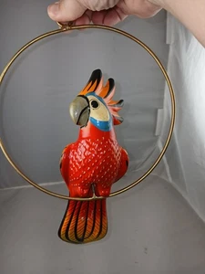 Vintage Mexican Pottery Parrot On A Loop -- Red - Picture 1 of 8