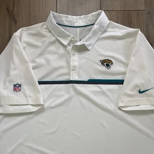 Jacksonville Jaguars Nike NFL Dri-Fit Polo Men White Golf Field Team Issued 3XL - Picture 1 of 14