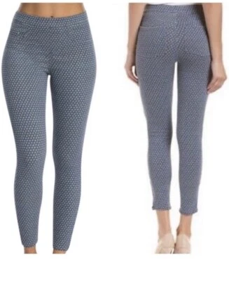 Pantalón Spanx Jean-ish Tobillo Pull On Elástico Formador Corto Azul Lunares L Foto 1 de 4