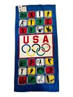 Vintage 1988 Team USA Olympics Beach Towel Red White Blue Minute Maid 1992 Tags