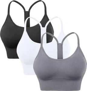 Racerback Sports Bras Padded for Yoga Workout 3 pack Size Medium - Picture 1 of 7