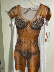 Neu Faux Echt Strass Bikini Shirt Kleid Größe S Pool Kreuzfahrt Markystore - Bild 1 von 4