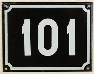 Large old blue French house number 101 door gate plate plaque enamel sign NOS - Picture 1 of 1