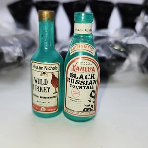 Vintage cake plastic craft decoration liquor bottles lot Wild Turkey Kahlua - Picture 1 of 5