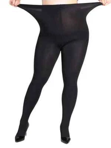 Womens 1200 Denier Plus Size Stockings -One Size 14 To 22 - Black Pantyhose - Picture 1 of 3