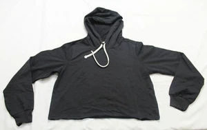 Soffe Girl's Sweat & Grace Drawstring Cropped L/S Hoodie LC7 Black Medium NWT - Picture 1 of 3
