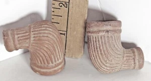 2 Vintage Antique Civil War Era Clay Smoking Pipe Bowls - Picture 1 of 10
