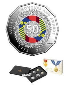 Australia: 2025 Proof Set -50 Years of the Honours System with Coloured 50c - Picture 1 of 1