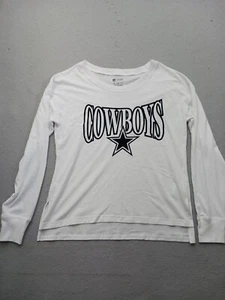 NFL Womens Cowboys Long Sleeve T-Shirt M White Cotton Blend Graphic Tee - Picture 1 of 11