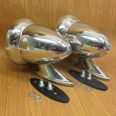 Espejos retrovisores bala cromados clásicos personalizados para MG Triumph Lotus Healey Ford Foto 1 de 4