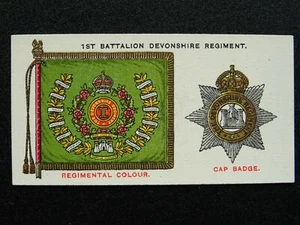 No22 1st BATT DEVONSHIRE REG Regimental Standards & Cap Badges by Players 1930 - Picture 1 of 1