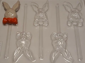 5 CAVITY LINDO CONEJO CHOCOLATE, PIRULETA MOLDE CONEJO DE PASCUA - Imagen 1 de 3