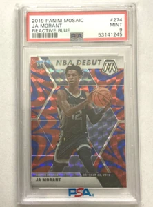 2019 PANINI MOSAIC JA MORANT RC ROOKIE REACTIVE BLUE NBA DEBUT #274 PSA 9 MINT - Picture 1 of 2