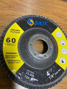 SATC Zirconia Flap Disk 4-1/2" x 7/8" LOT of 10 - Picture 1 of 5