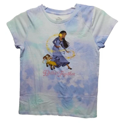 WISH  NEW♈Girl's Printed tie dye Tee-Disney size XS~Blue/aqua Better Together - Image 1 of 3