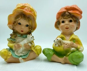 Alice + Andy w Dog and Cat 1970s Universal Statuary - Picture 1 of 9