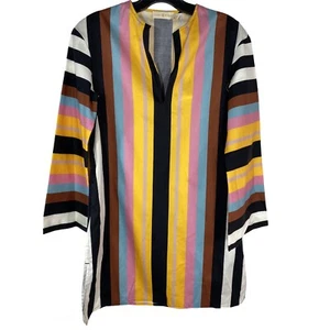 NWT Tory Burch Tunic XS Swim Cover Up Beach Caftan Webbing Stripe Pockets $298 - Picture 1 of 9