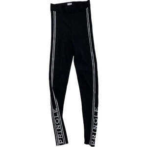 Pringle of Scotland x H&M Small Legging Pants Black Knit Side Stripe Blogger Fav - Picture 1 of 4