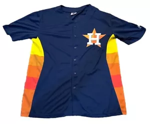 Maglia Houston Astros MLB Baseball Orbit SGA retrò con bottoni taglia XL - Foto 1 di 10