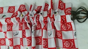 Red & White Buffalo Check Farmhouse Kitchen Valance 35"x13" Valance with Cows - Picture 1 of 7