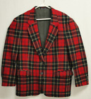 Vtg Woolrich Red Green Scotch Plaid Jacket 2 Button Blazer Wool Blend Womens Med