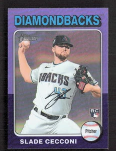 2024 TOPPS Heritage Hot Box Purple Chrome Refractor # Slade Cecconi - Picture 1 of 2