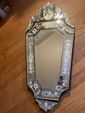 Beautiful Antique Beveled Venetian Mirror 30” X 14”