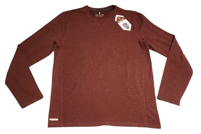 Free Country Brushed Crew Top Long Sleeve Moisture Wicking Wine Gravity Mens S - Image 1 of 4