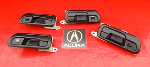94-01 ACURA INTEGRA INTERIOR DOOR HANDLE SET FRONT REAR LEFT RIGHT BLACK OEM 4DR - Picture 1 of 9