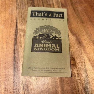 Walt Disney World THAT'S A FACT Booklet CAST MEMBER Summer 1998 Animal Kingdom - Bild 1 von 4