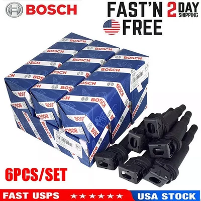 Bobinas de encendido OEM de 6 piezas para Bosch BMW 325i 328i 335 525 528 530 535 0221504470 Foto 1 de 4