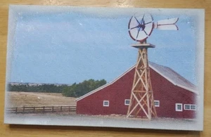 Leinwand Bauernhof Gemälde Kunst 14,5 x 9 mit hängenden Haken Wohndeko  - Bild 1 von 7