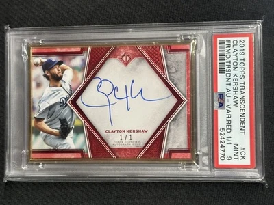 Clayton Kershaw 2019 Topps Transcendent Variation Red Framed Auto PSA 9 #CK 1/1 - Image 1 of 2