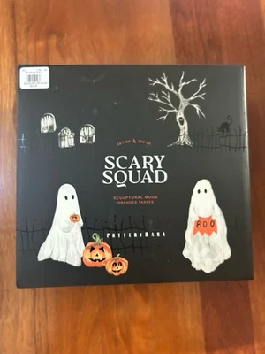 Juego de 4 tazas esculpidas Pottery Barn Scary Squad nuevas en caja Foto 1 de 2