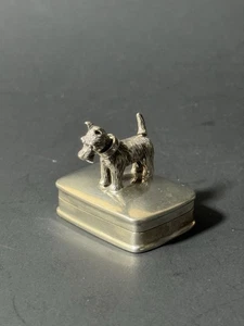 Vintage 925 Sterling Silver Scottie Dog Pill Box Keepsake Victorian Style - Picture 1 of 5
