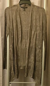 White House Black Market Pullover Damen XS vorne offen Spitze Cardigan grün - Bild 1 von 6