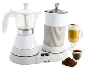 Espresso Maker With Milk Frother; 3 Cups Italian Coffee Maker; Electric Moka - Picture 1 of 6