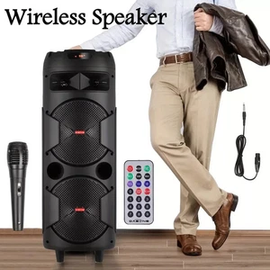 6000 W tragbares drahtloses Karaoke Lautsprechersystem Dual 8 Zoll Tieftöner Lautsprecher - Bild 1 von 8