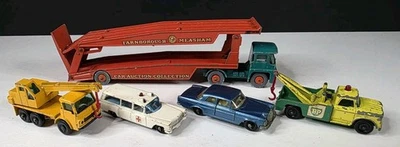 Lot of 5 Matchbox Guy Warrior Car Transporter BP Wrecker Crane Truck Mercedes - Image 1 of 4