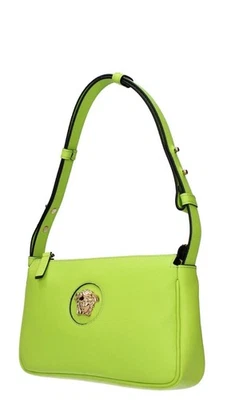Versace La Medusa Shoulder Bag Calf Leather Purse Green  Authentic $925 HOT DEAL - Image 1 of 4