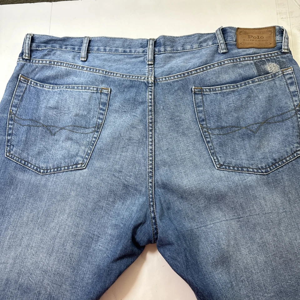 Polo Ralph Lauren Mens Jeans Distressed Hampton Relaxed Straight Blue 42X30 #002 - Image 1 of 4