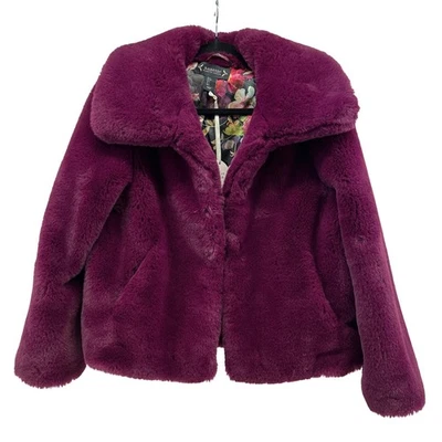 Nanette Lepore искусственного меха Куртка Пальто сливы фиолетовый плюшевый женщин S новый с Ярлыками - Изображение 1 из 4