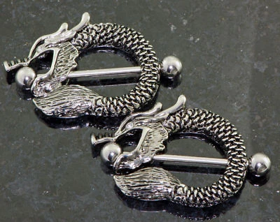 Par 14g 1" (25 mm) circonita cúbica ojos de dragón barras de acero quirúrgico anillos para pezones escudo  Foto 1 de 2