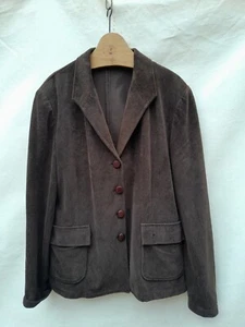Burberry London corduroy Blazer Womens 16 Brown Cotton Made in Spain EU 52 - Picture 1 of 22