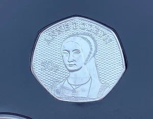 2024 Guernsey Wives of Henry VIII - Anne Boleyn Fifty 50 Pence Coin BU - Picture 1 of 5