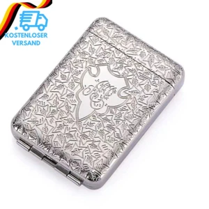 Zigarettenetui Box Silber Hochwertiges Metall Für 14 Zigaretten Normalgröße Ziga - Bild 1 von 12