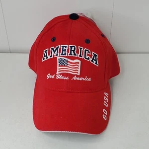 God Bless America Go USA Red TODDLER Child Baseball Hat Embroidered Cap NEW NWT - Picture 1 of 11