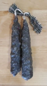 2 Short Textured Taper Candles Attached by the Wick-Green or Purple-Your Choice - Picture 1 of 3