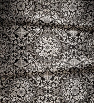 Lindo Brocado Litúrgico Igreja Tecido Jacquard de Alta Qualidade para Vestimentas - Imagem 1 de 4