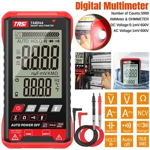 Digital Multimeter Voltmeter AC DC Volt Meter Ohmmeter Auto Range Tester w/Light - Picture 1 of 10